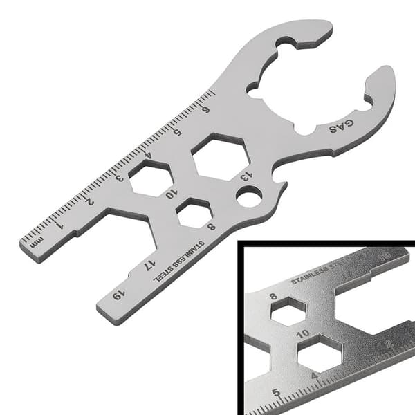 Kaasupullon avain – Multitool DE kortilla