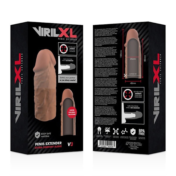 Virilxl - Nestemäinen silikoni V3 ruskea peniksen pidennys