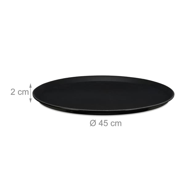 Store sorte serveringsbakker, sæt af 2 – Ø45cm