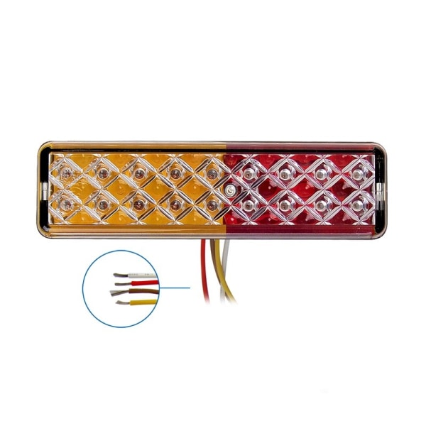 Baglygte 12/24V 3 funktioner 135x38mm LED med holder sort