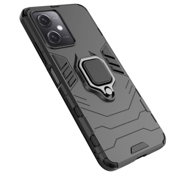 Armored Case Cover för Xiaomi Redmi Note 12 5G / Poco X5 5G Ring Armor Magnetic Holder Black
