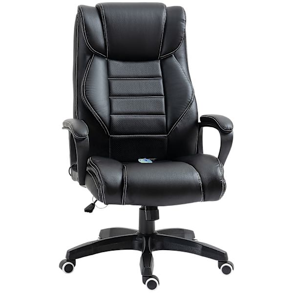Massagestol Drejestol Højdejusterbar Ergonomisk Gaming Stol Computerstol 6 Vibrationspunkter Hør Føles Justerbar Sort