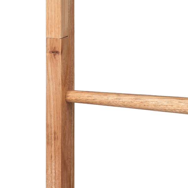 Bambu handduksställ med 6 stänger och 2 hyllor