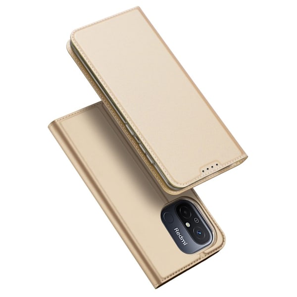 Dux Ducis Xiaomi Redmi 12C plånboksfodral med stativ - guld