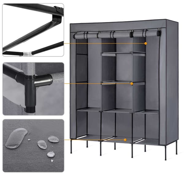 Tekstilgarderobe Massido - Grafit