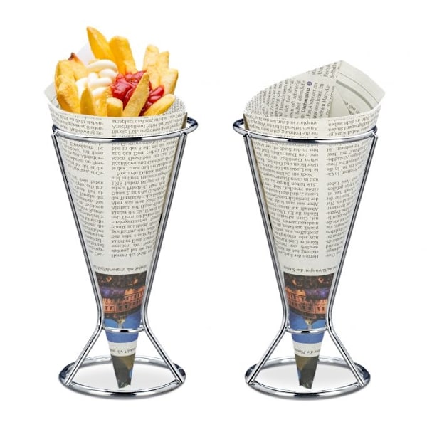 Pommes fritesholder Sæt med 2 stk. Rustfrit stål