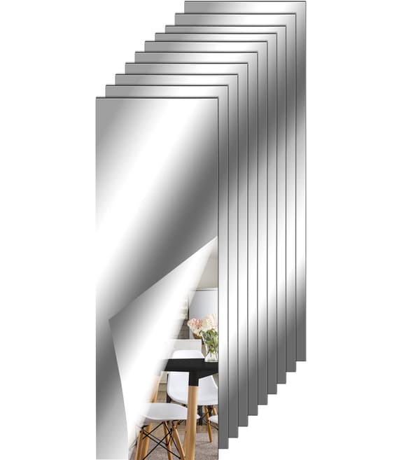 Akryl spejlfliser, dekorative, 50 cm, sæt med 10