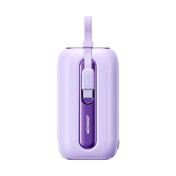 Joyroom Colorful Series 22,5 W, 10 000 mAh Powerbank + 2-in-1-kaapelit - violetti