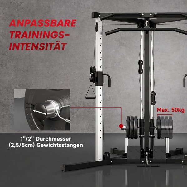 Hemmagymstation med latsdrag, pull-up-stång, justerbar