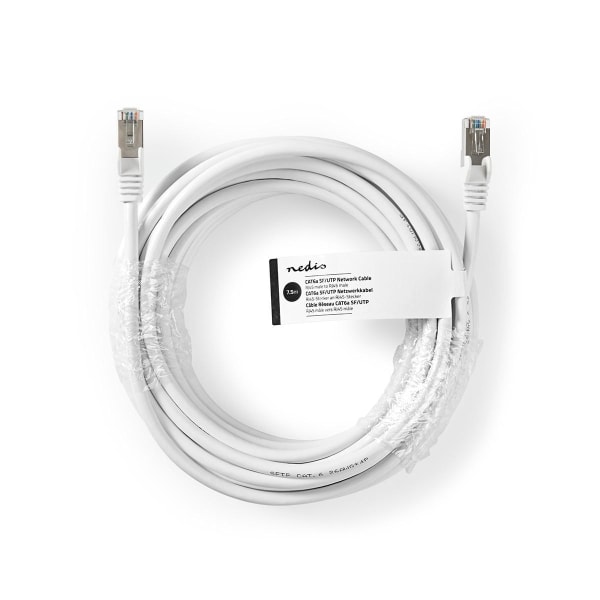 CAT6a netværkskabel | SF/UTP | RJ45 Han | RJ45 Han | 7.50 m | Runde | PVC | Hvid | Mærke