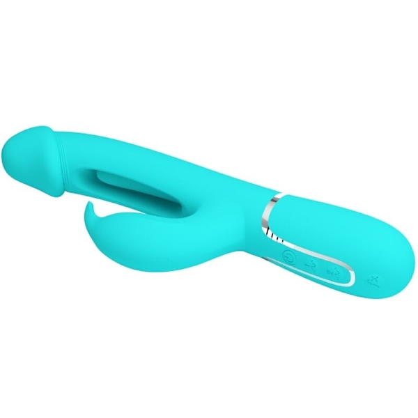Pretty Love - Kampas Rabbit 3 I 1 Multifunktion Vibrator Med Tongue Aqua Green