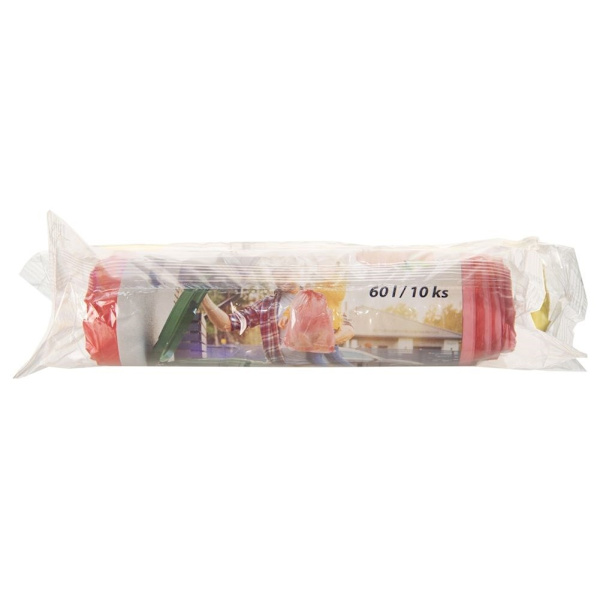 Roskapussit 60L HDPE Red Strawberry tuoksu kiristysnyörillä, 10 kpl