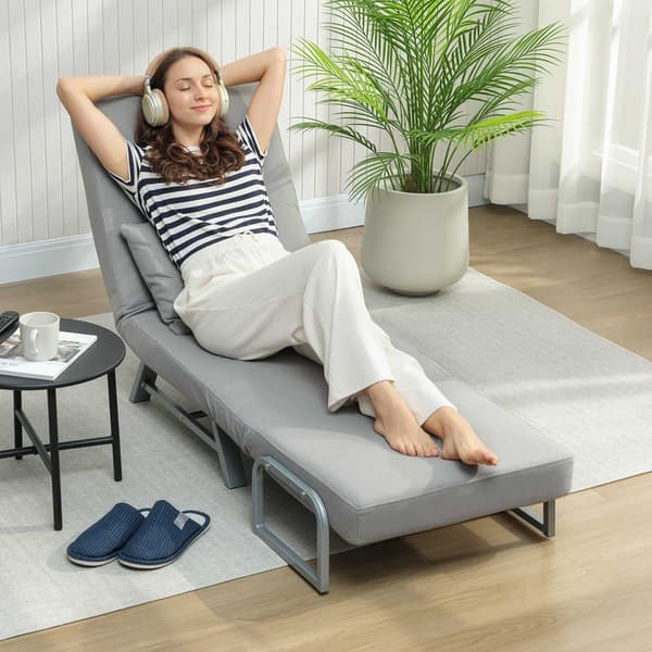 Sovestol, ergonomisk, lysegråt stof