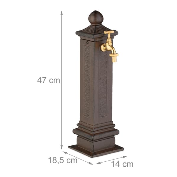 Antik metalsøjlefontæne, 47 cm