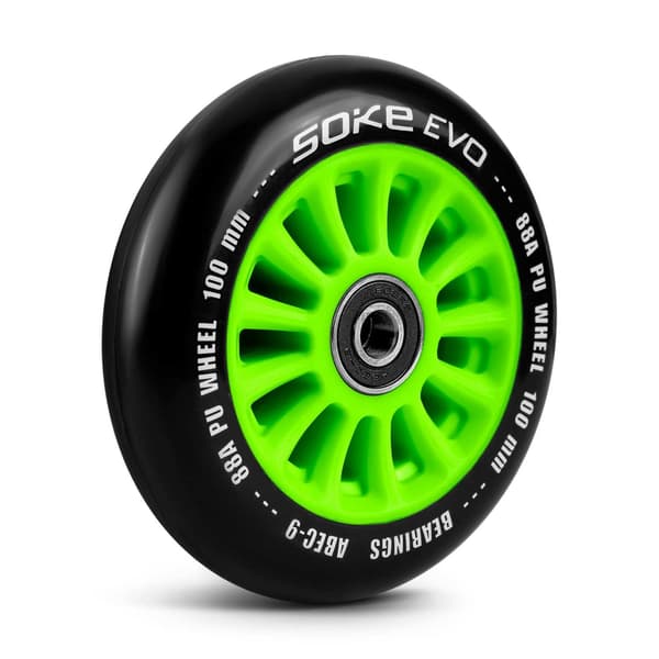 Grønne hjul til scooter 100 mm, 2-pak