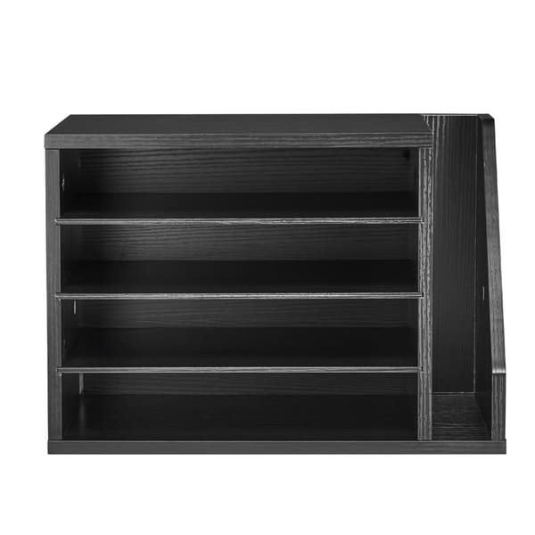Litteraturorganisator, 4 rum, sidemappeholder, sort