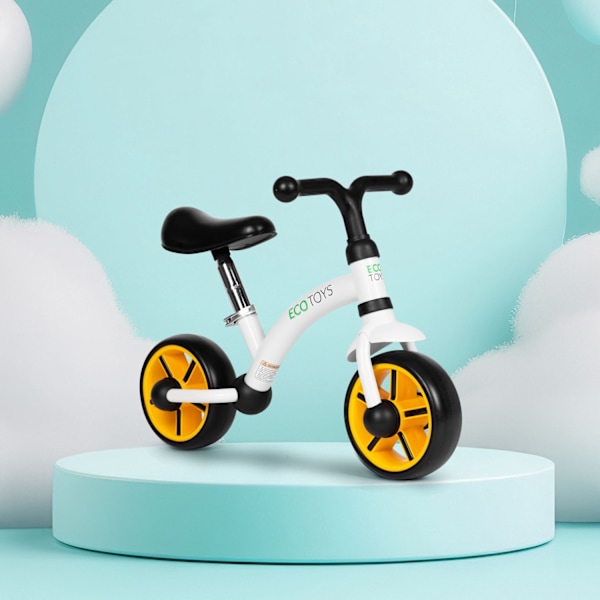 Balancecykel til børn, EVA hjul, justerbart sæde, sort, ECOTOYS