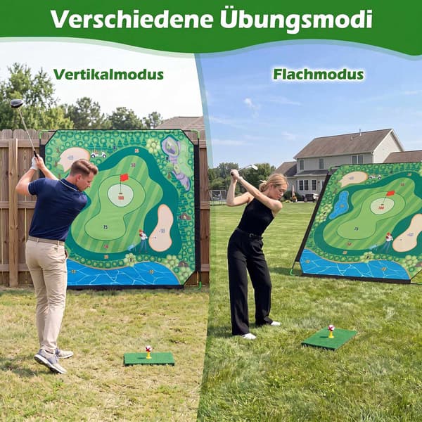 Golfchipset, 180x180 cm matta, 24 bollar, inomhus/utomhus