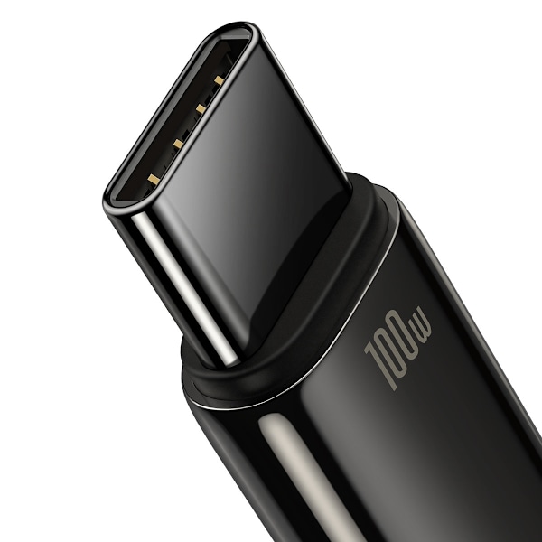 Volframikultakaapeli USB-USB-C 480Mb-s 100W 1m musta