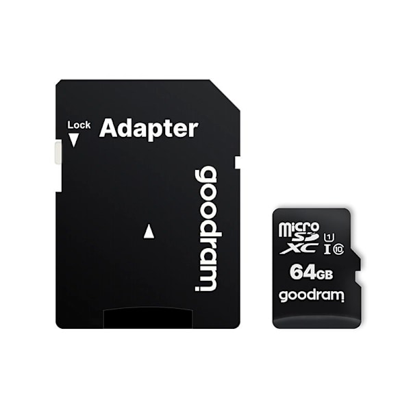 Mikrokort 64GB micro SD XC UHS-I klasse 10 hukommelseskort + SD-adapter