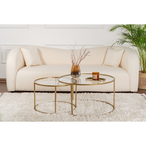 Soffbordsset Guld-Transparent-80-60