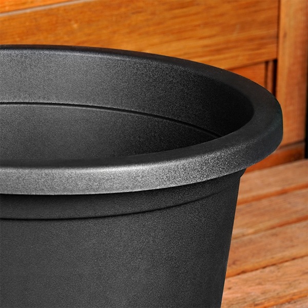 Havekrukke i plast sort rund 34 cm