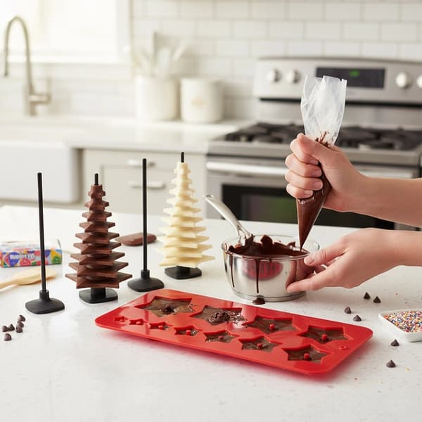 Silikonformar för chokladträd, 9 delar