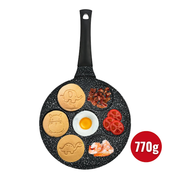 Herzberg HG-CP267ANL: 26 cm marmorbelagt pandekage & crepepande - 7 søde dyr