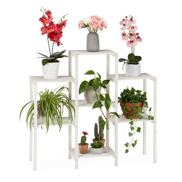 Blomsterstander i hvidt træ