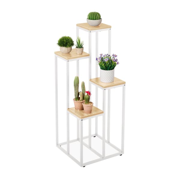 Blomstertrappe hvid i 4 plan