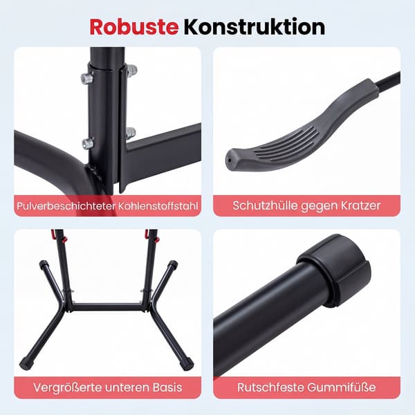 Justerbart cykelställ för 4 cyklar, kolstål