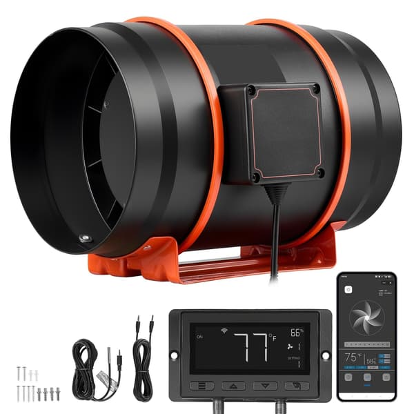 Inline-kanalventilator 203 mm, 807 CFM EC-motor, app-styring