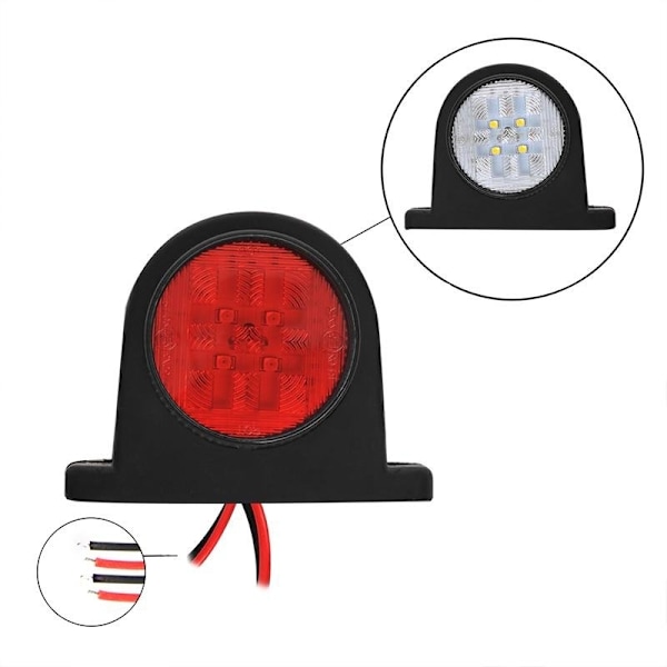 Outline markeringslampe rød/hvid 68x62mm 8LED