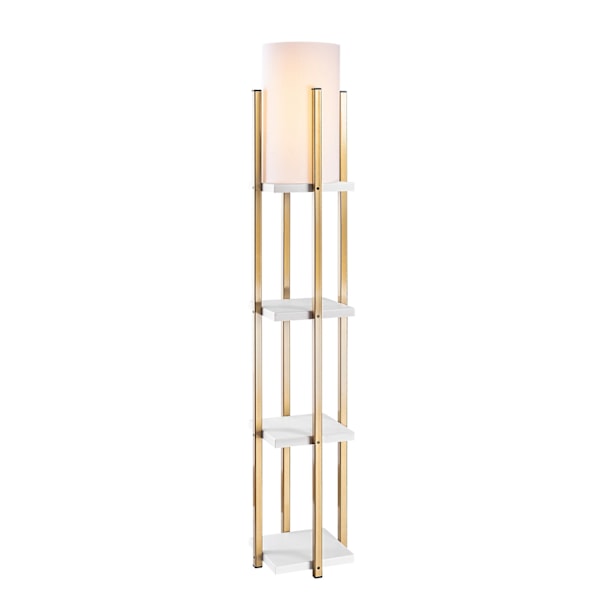 Gulvlampe 7119 - Hvid, Guld
