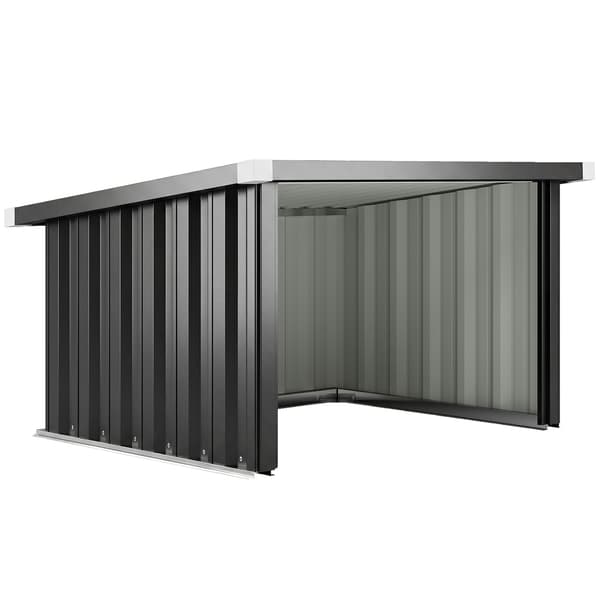 Robotplæneklipper Garage, Galvaniseret Stål, Mørkegrå