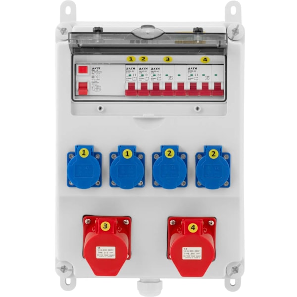 Elcentral 4 x Schuko jordfelsbrytare 4 x installation