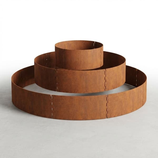 Stålörtpyramidplanter, 3-delad, rostfri yta, 40/80/120 cm