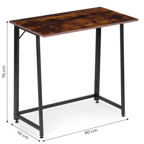 Hopfällbart laptopbord, 80x45 cm, MDF och metall