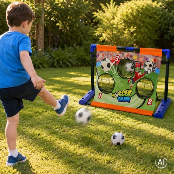 Fodboldmål med bevægeligt mål og pointsystem