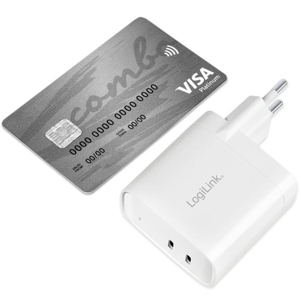 USB-laturi 2 x USB-C PD 40W GaN