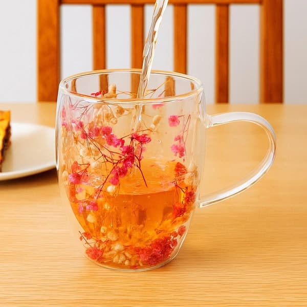 Dubbelväggig mugg i borosilikatglas, 360 ml