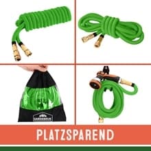 Flexibel trädgårdsslang, grön, 15m, 10 sprutfunktioner