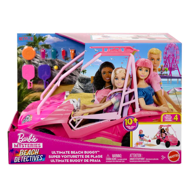 Barbie strandvogn med tilbehør, passer til 4 dukker