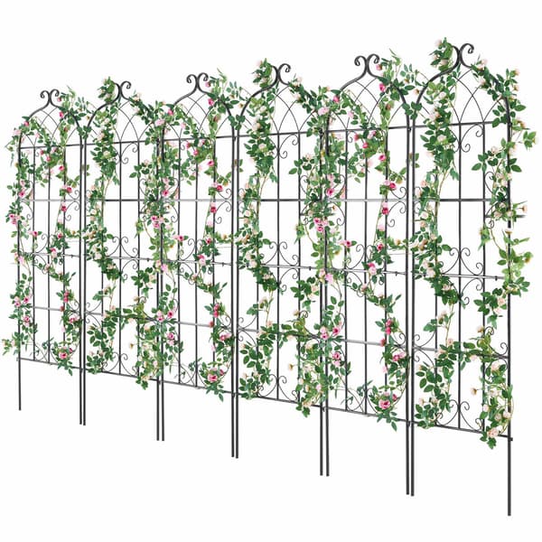 Haveespalier, 71 x 20 tommer, rustfri metal, 6-pak