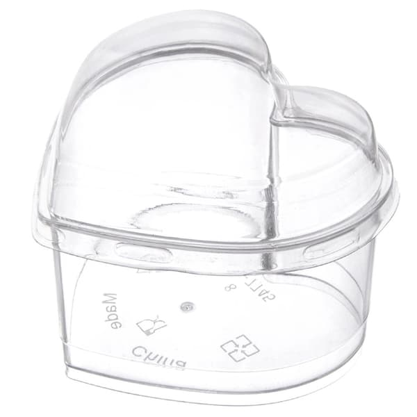 Hjärtformade dessertkoppar med lock, 130 ml, set om 4