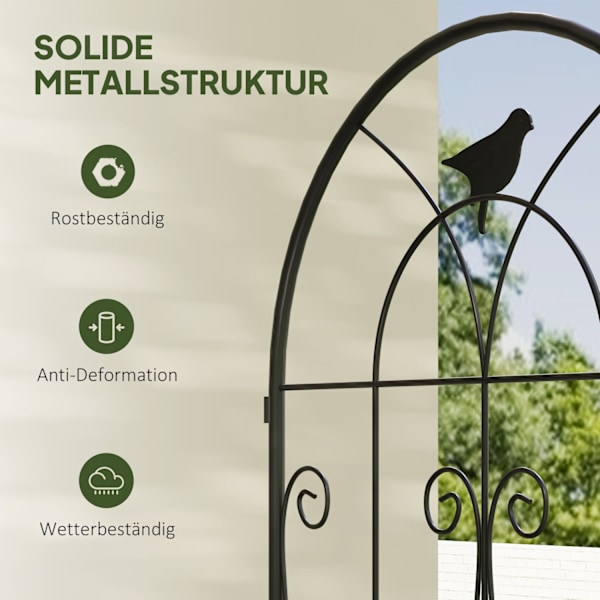 Metallspaljé Set med 2 för pluggning av rostfri spaljé med fågeldesign för klätterväxter 50 x 120 cm Spaljé för krukväxter Plant spaljé för tomater Bl