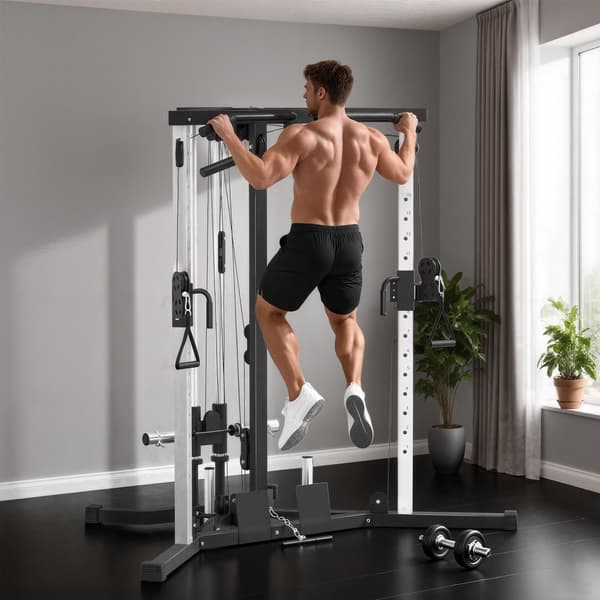 Hemmagymstation med latsdrag, pull-up-stång, justerbar