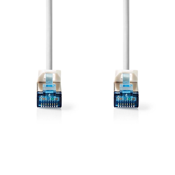 CAT6a netværkskabel | S/FTP | RJ45 Han | RJ45 Han | 0.50 m | Snagless | Runde | LSZH | Hvid | Label