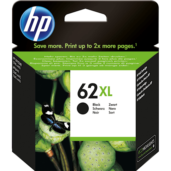 HP 62XL - blækpatron, sort