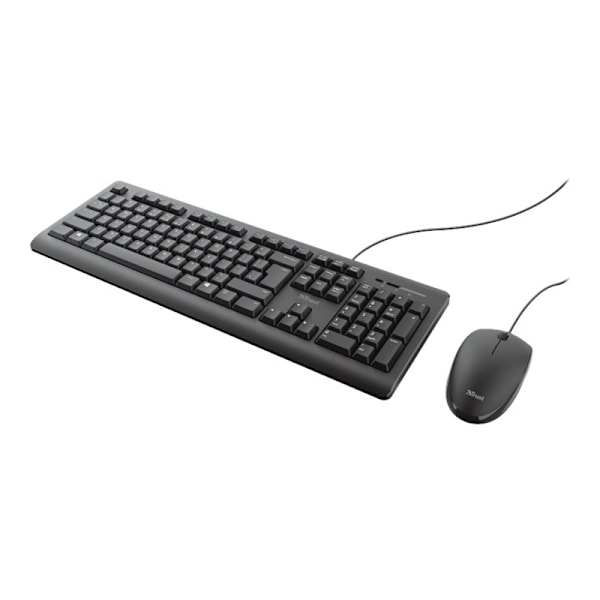 Trust TKM-250 - Sæt med tastatur og mus - USB - Nordic - sort
